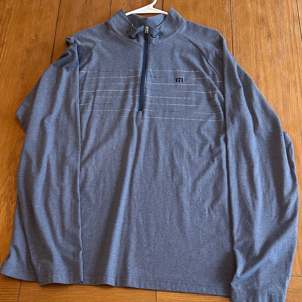 Travis Mathew Blue Quarter-Zip Sweatshirt